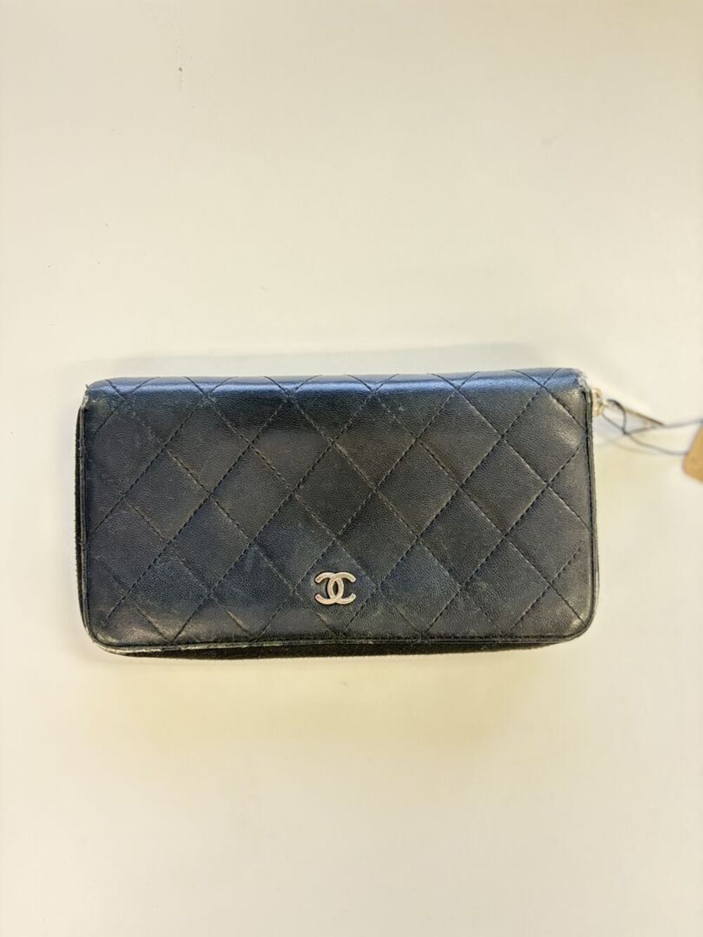 Chanel Black Quilted Lambskin CC Zip Around Wallet